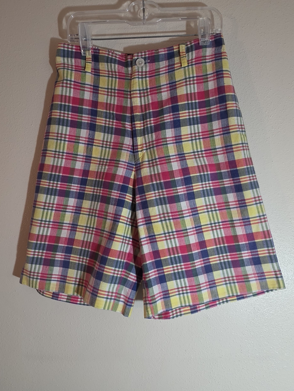Ralph Lauren Bright Multi-Plaid Button-Front Shorts
